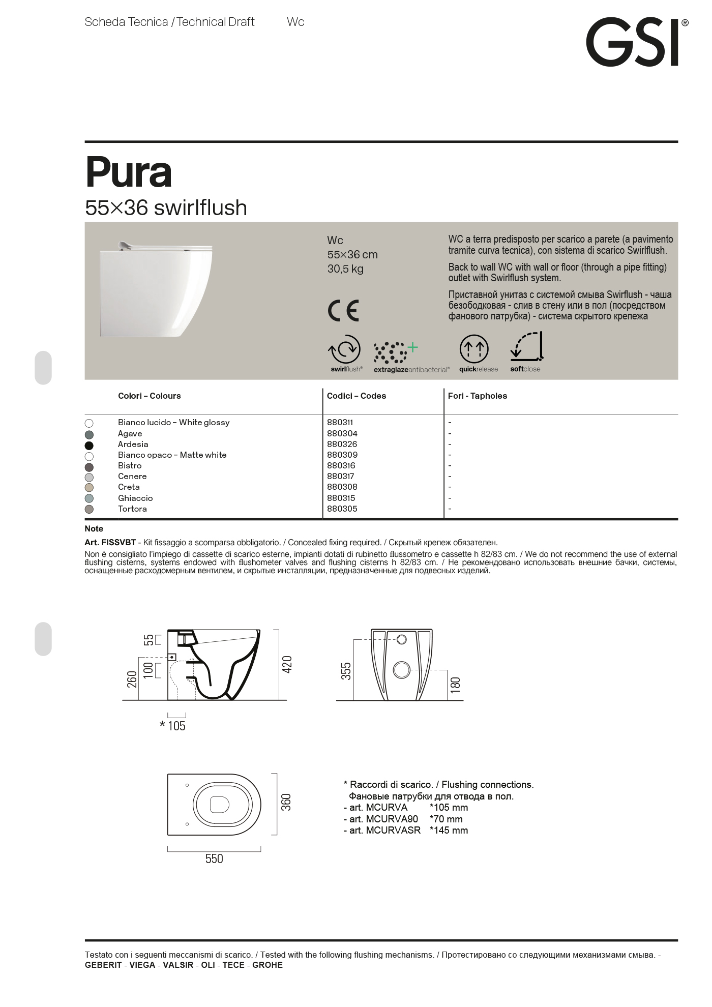 Унитаз приставной Pura 36x55 — изображение 5