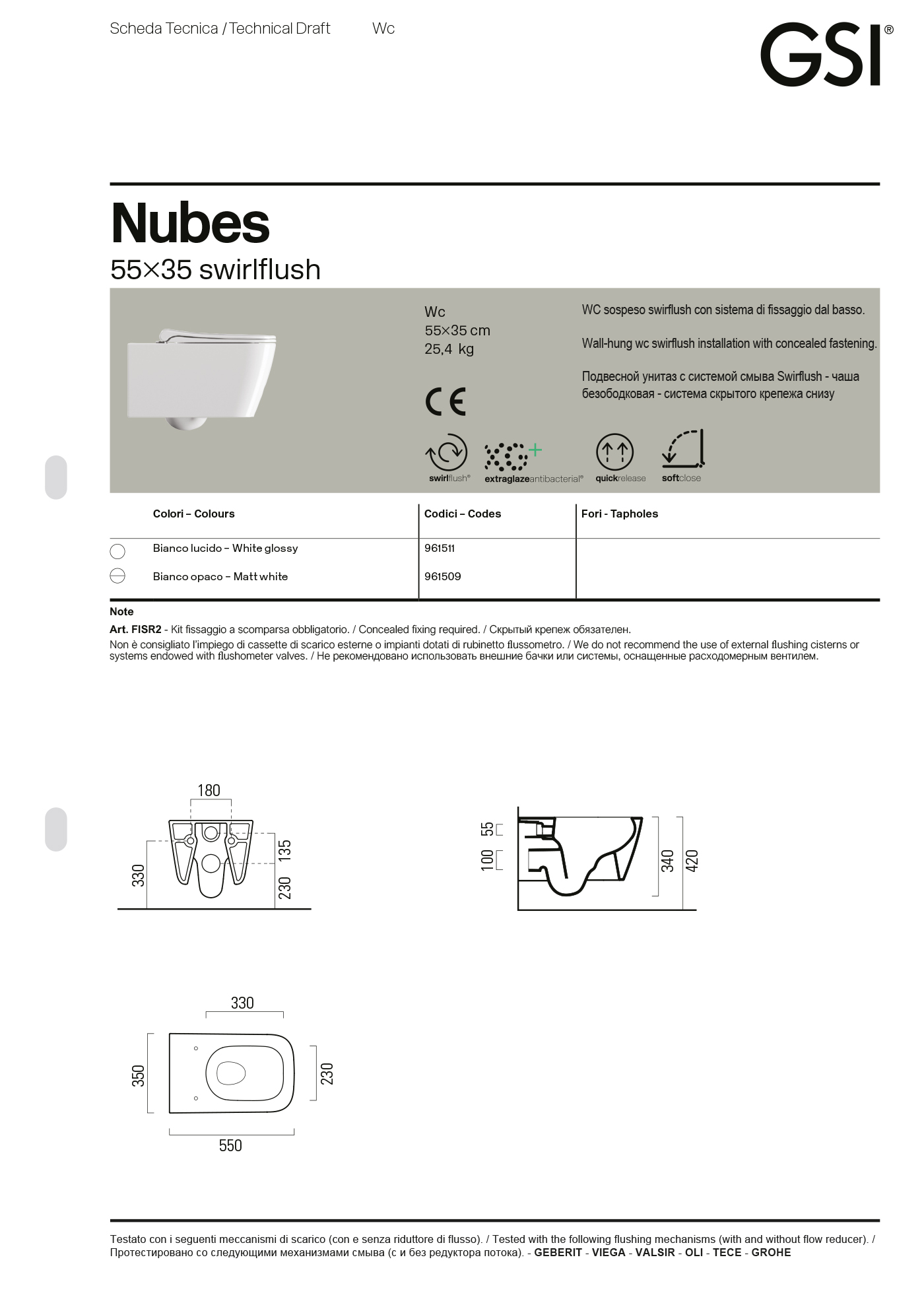 Унитаз подвесной Nubes 35x55 — изображение 7